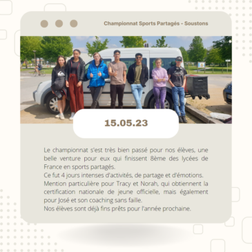 UNSS Championnat sports partagés – 15.05.23